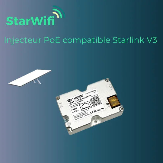 Injecteur PoE 200W compatible Starlink V2 / V3 / V4 - Yaosheng YSNEPPU20010A - StarWifi