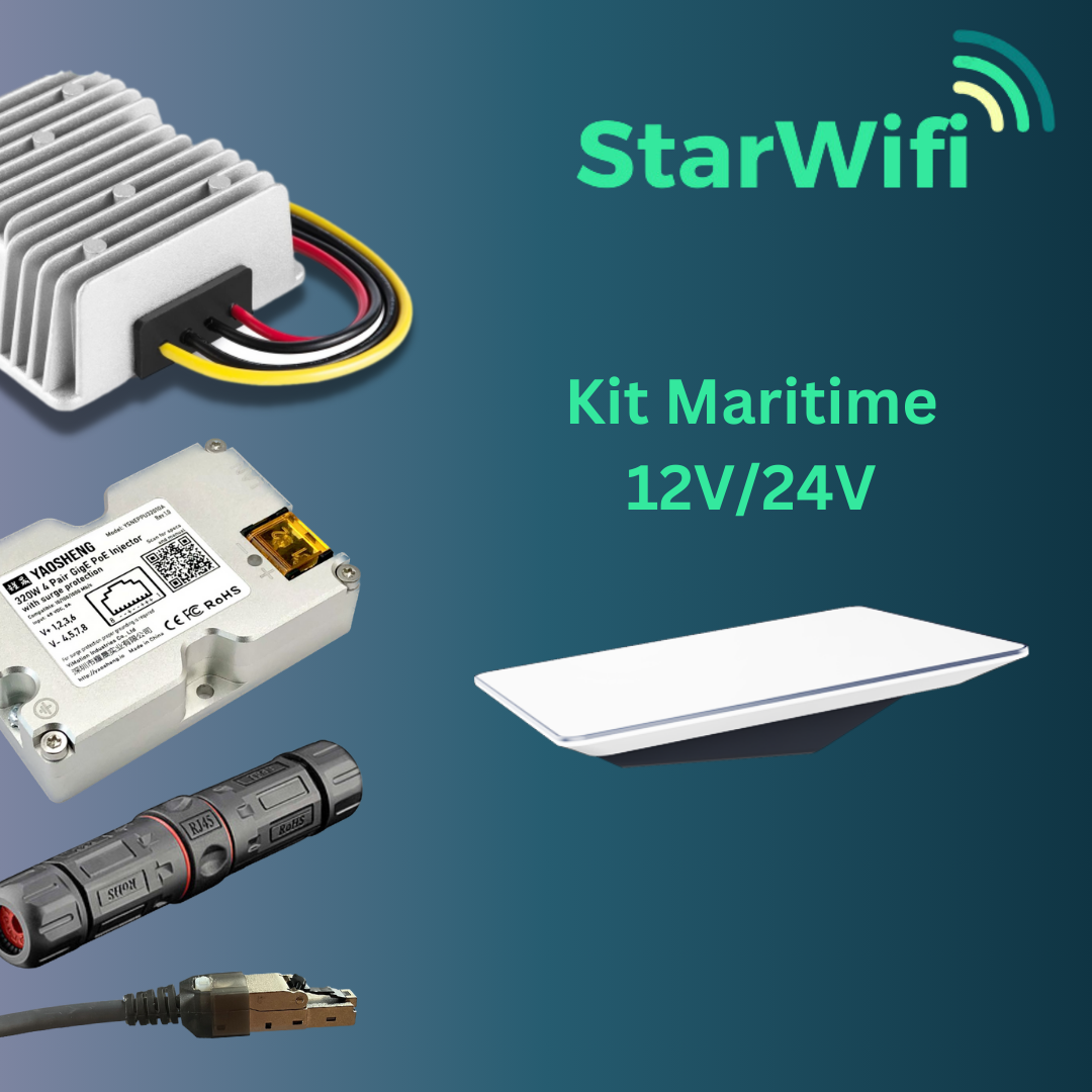 StarWifi Kit Maritime - Stromversorgung 24V kompatibel mit Starlink High Performance antenne