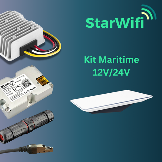 StarWifi Kit Maritime - Alimentation 12V compatible Starlink Haute Performance