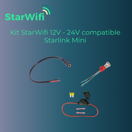 Kit StarWifi Plug & Play V3 - Voeding 12V / 24V compatibel Starlink V3 (zonder wifi-router)